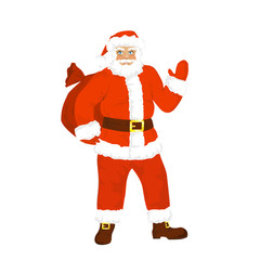 Cartoon illustration of Santa Claus isolated on white. Vector