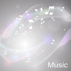 Abstract music notes design for music background use, vector ill