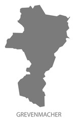 Grevenmacher Luxembourg Map grey