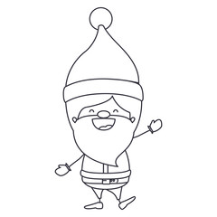 Santa cartoon icon. Merry christmas season celebration and decoration theme. Isolated design. Vector illustration