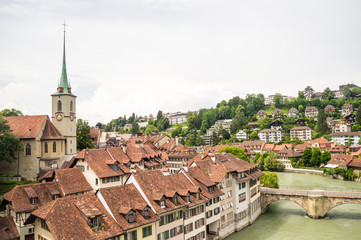 Fototapeta na wymiar Panoramic view on the magnificent old town of Bern, capital of Switzerland