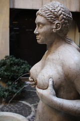 the historical fountain "delle tette" in Treviso, Veneto, Italy