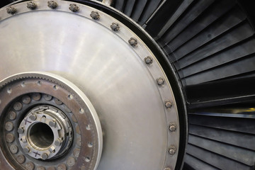 fragment of the impeller blades of a gas turbine