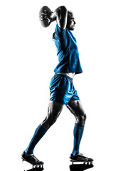 rugby man player silhouette isolated