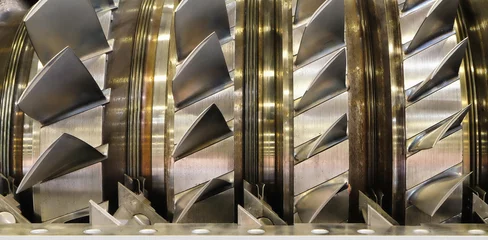 Foto op Plexiglas blades in a gas turbine engine © sergeevspb