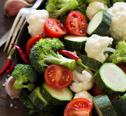 Fresh green broccoli and vegetables
