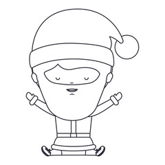 Santa cartoon icon. Merry christmas season celebration and decoration theme. Isolated design. Vector illustration