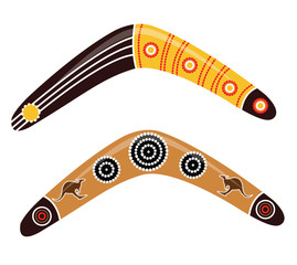 Australian boomerang vector. - obrazy, fototapety, plakaty
