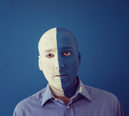 Paint color gesture expression man face