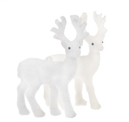 two white deer toys