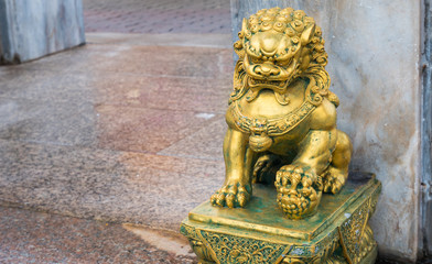 Pi Xiu or gold dargon statue in Shrine