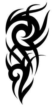 Black cutout tribal tattoo thorn design