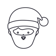 Obraz na płótnie Canvas Santa cartoon icon. Merry christmas season celebration and decoration theme. Isolated design. Vector illustration