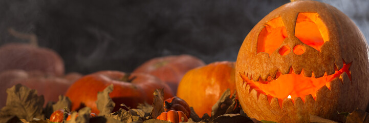 Halloween decoration with a scary smile