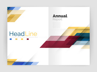 Geometric business annual report templates, modern brochure flyer template