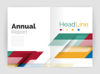 Geometric business annual report templates, modern brochure flyer template