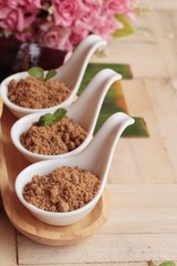 Brown sugar with natural sweet and cane.