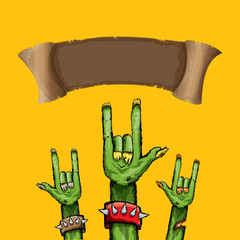 Zombie hand shows rock n roll gesture