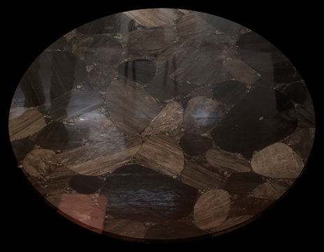 View of an Obsidian Plate on a Black Background