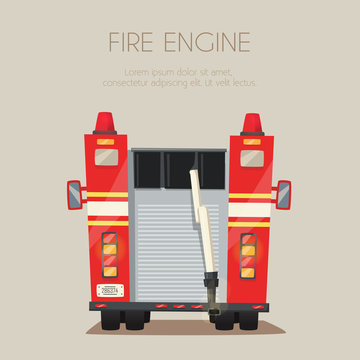 Fire truck. Vector cartoon illustration