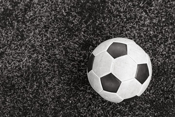 Football on field, BW process