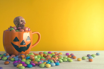 skull in candy cup