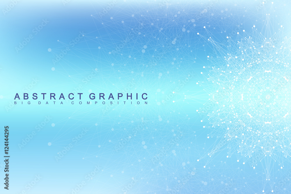 Aufkleber graphic abstract background communication. big data visualization. perspective backdrop with connect