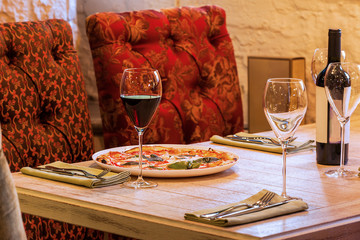 Banquet table in the restaurant