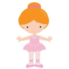 Pretty ballerina vector cartoon  illustration
