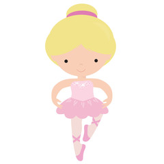 Pretty ballerina vector cartoon  illustration
