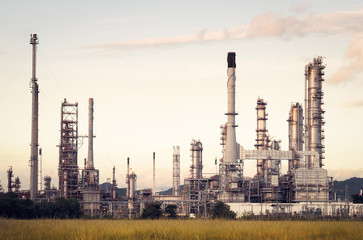 Fototapeta premium Oil Refinery factory in the morning , petrochemical plant , Petroleum...