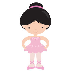 Pretty ballerina vector cartoon  illustration
