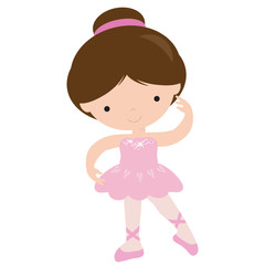 Pretty ballerina vector cartoon  illustration
