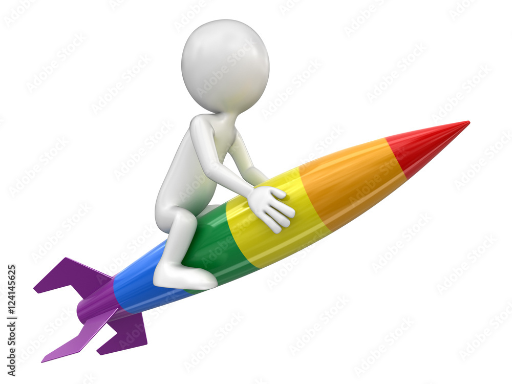 Poster rocket man. image with clipping path.