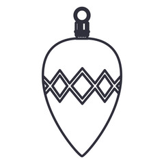 decorative sphere icon. Merry christmas season celebration and decoration theme. Isolated design. Vector illustration