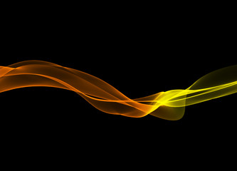 abstract red wavy smoke flame over black background