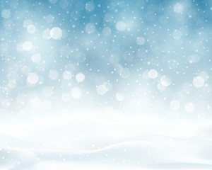 Silver blue sparkling Christmas, winter background
