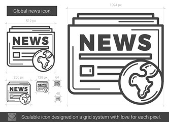 Global news line icon.