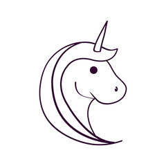 cute unicorn drawn icon vector illustration design