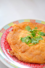 Omelette with crab meat