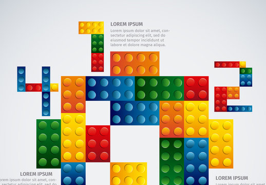 Colorful Building Blocks Element Infographic Set 3