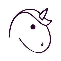 cute unicorn drawn icon vector illustration design