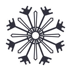 abstract snowflake icon. Merry christmas season celebration and decoration theme. Isolated design. Vector illustration