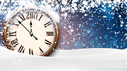 Fototapeta na wymiar 2017 New Year background with clock.