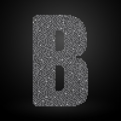 Silver sequins sings. Sequins alphabet. Eps 10. 