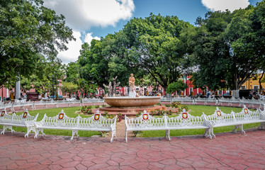 Fountain and main plaza - Valladolid, Mexico