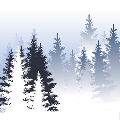 Winter, landscape., Vector, illustration.