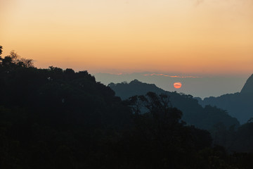 Sunset at Doi Luang Chiang Dao mountain, Chiang Mai, Thailand