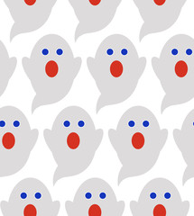 Obraz premium Seamless pattern of cute little cartoon ghosts. Pattern for paper, textile, game, web design.