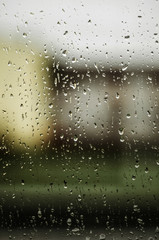 Raindrops on a window glass